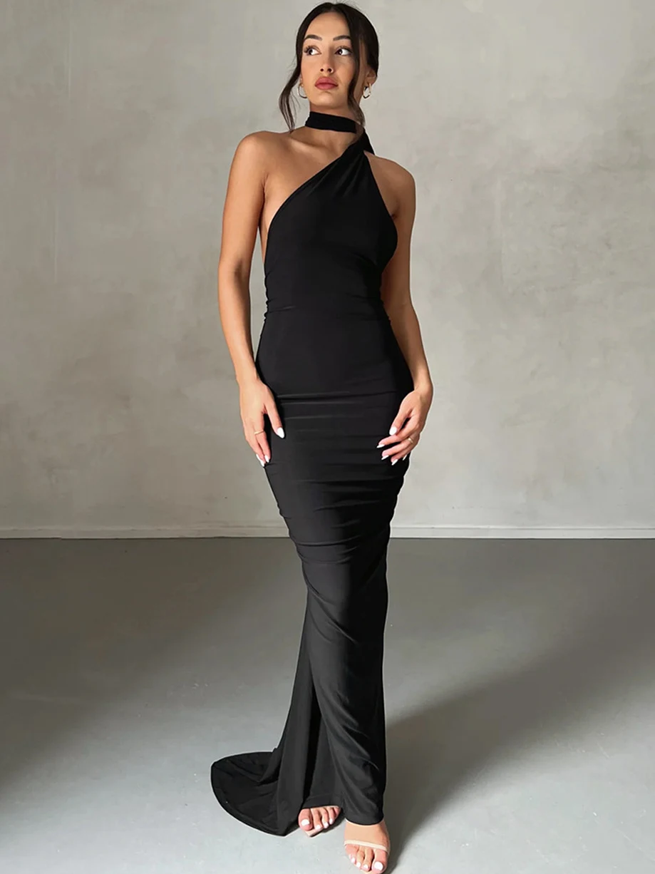 Sexy, slimming, backless, halter maxi dress,Party dress,Occasion Dresses