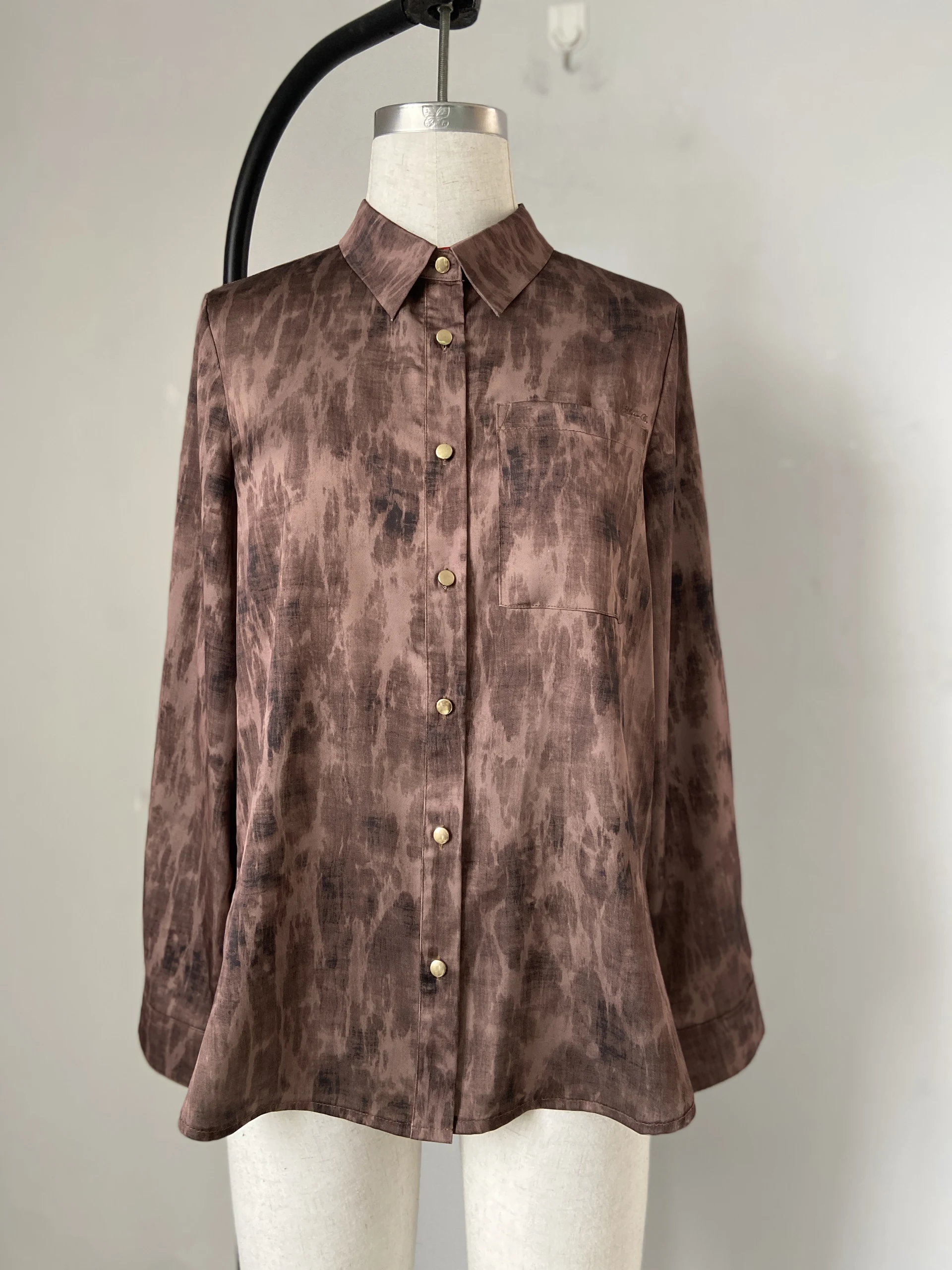 Long sleeve printed blouse,Daily shirt