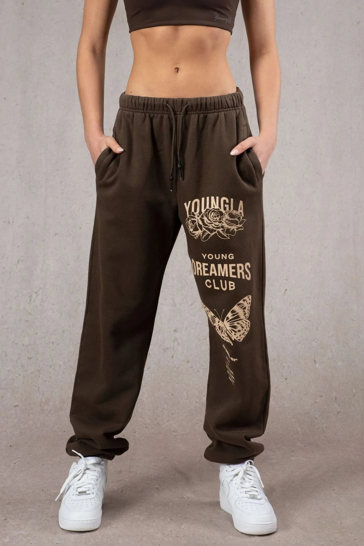 Women's Elasticated Waist Casual Pants Printed Trouses Drawstring pants